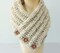 Buttoned Cowl Scarf, Hand Knit Winter Scarf, Chunky Scarf, Custom Color product 3